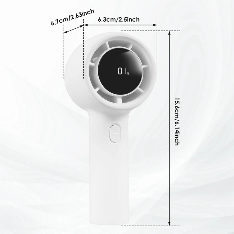 Handheld Portable High Wind Long-Lasting Desktop Silent Small Fan 3-Speed Charging Fan With Display