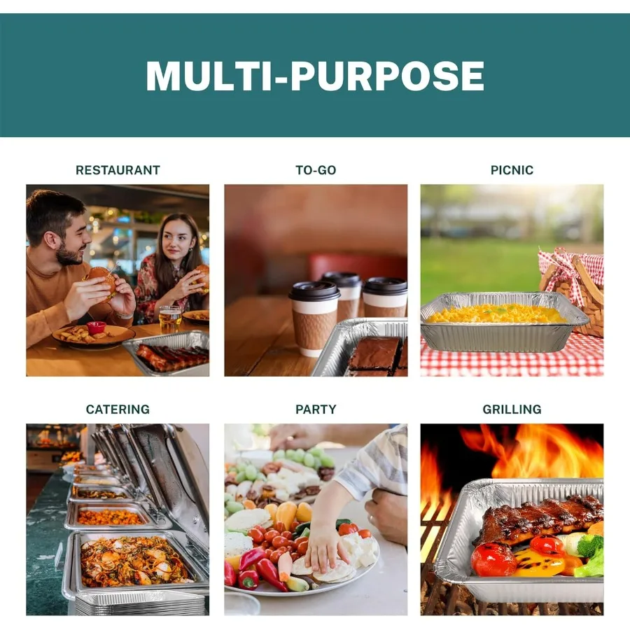 مقالي رقائق ألومنيوم مستديرة مقاس 9 بوصات مع أغطية قبة شفافة للطهي والخبز وإعادة التسخين ومقالي الوجبات الجاهزة للاستعمال مرة واحدة (9 بوصة / 400 مجموعة) #5