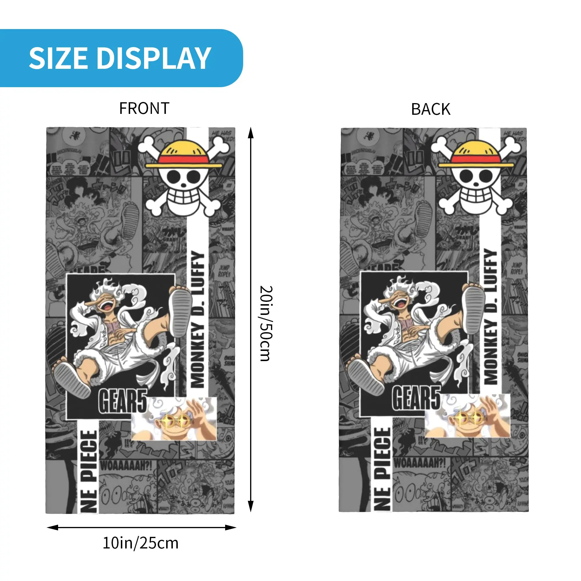 2025 New luffy Zoro Tony Chopper anime Bandana Merch Neck Cover Printed  Magic Scarf Multifunctional Balaclava For Running