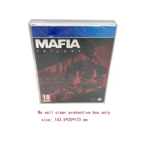 Transparent clear PET cover For PS4 for mafia trilogy video game console storage display box Collection case