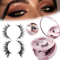 2/1 pair Reusable Magnetic Eyelashes Natural Curler Eyelash Extension Tweezers Set Easy to use Glue Free False 3D Mink Eyelashes