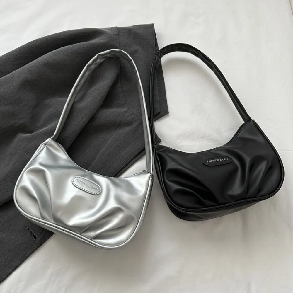 

PU Half-moon Shoulder Bag Letter Phone Bag Y2k Style Underarm Bag Shopping Bag Makeup Lipstick Bag Leather Handbag Girls/Ladies