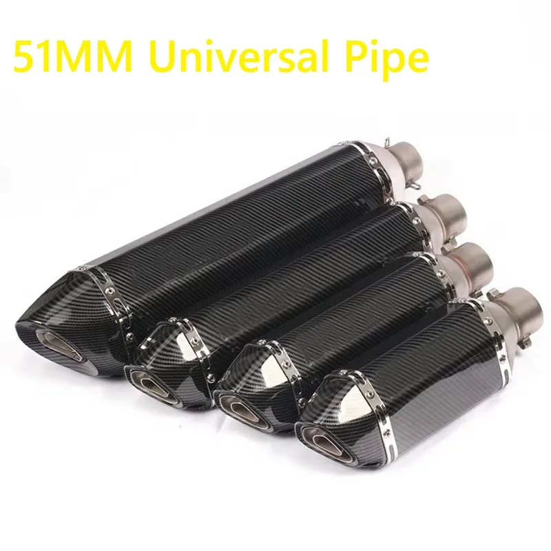 38-51mm Universal Edelstahl Motorrad Auspuff Vent Rohr Mit Schalldämpfer 310/370/470/570mm für ATV Street Bike