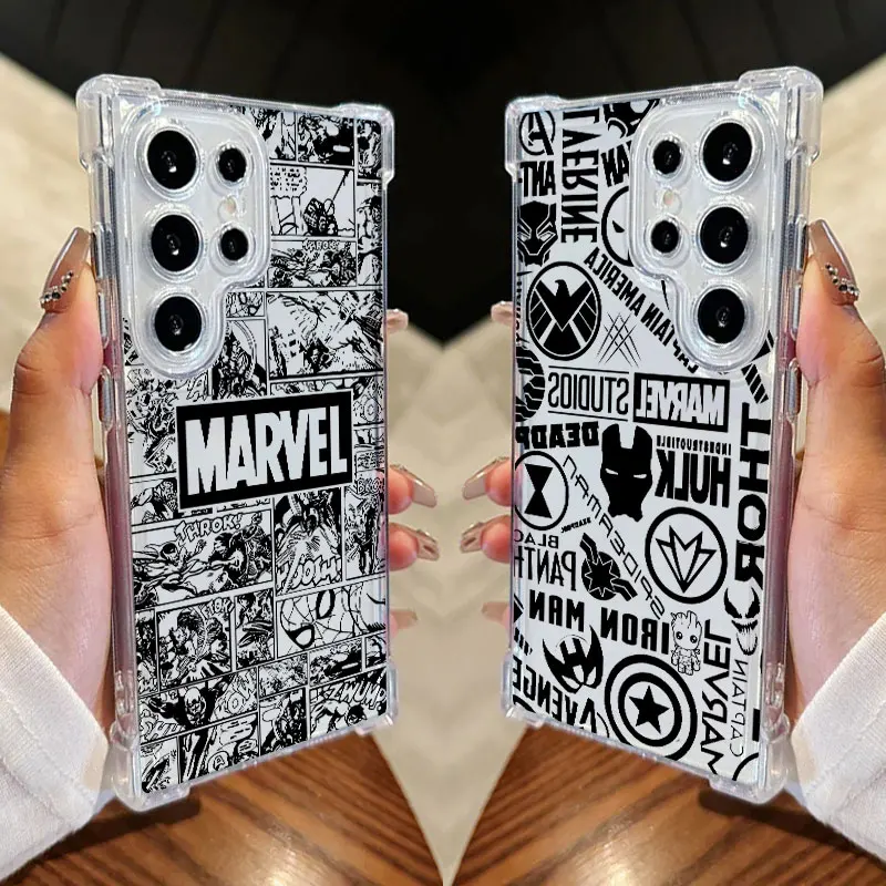 Marvel Super Hero Cool Comics Clear Phone Case For Samsung Galaxy S26 S25 S24 Ultra S23 S22 Plus S21 S20 FE 5G Shockproof Cover