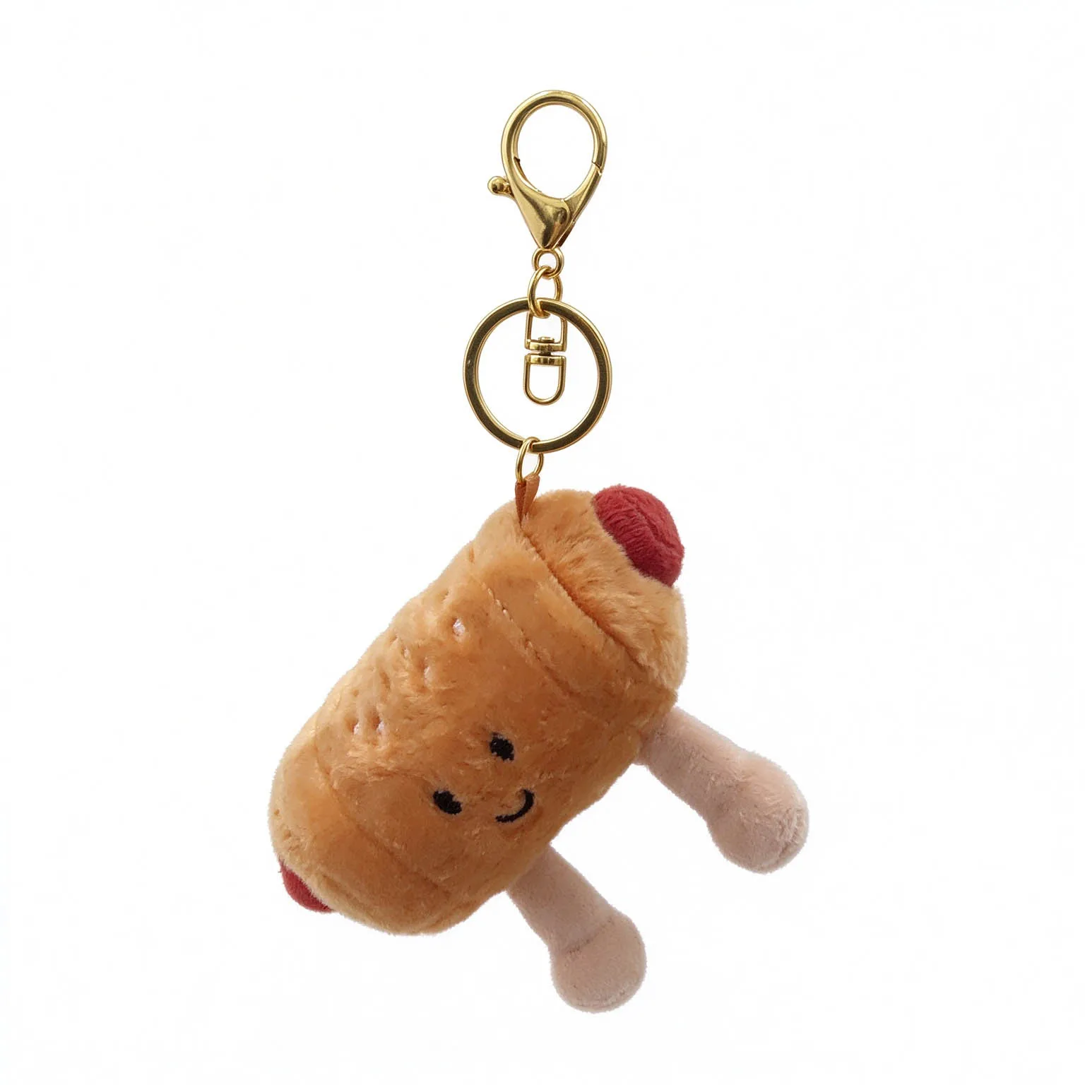 plush keychain sausage roll plush charm cartoon bread bag pendant backpack decor