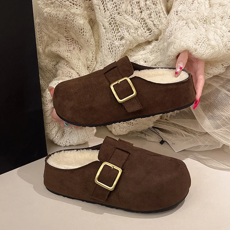 

Туфли Boken с бархатными носками, женские полутапочки, новые хлопковые тапочки Boken на осень и зиму 20л.