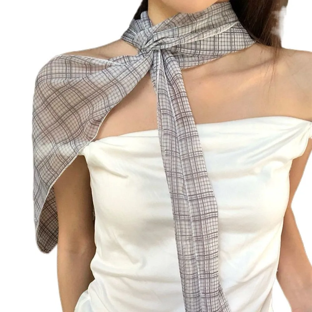 Модные повязки на голову, женский длинный шарф, тонкий платье, украшение, кружевной шарф с цветочным принтом, шаль, тонкий платок, летний