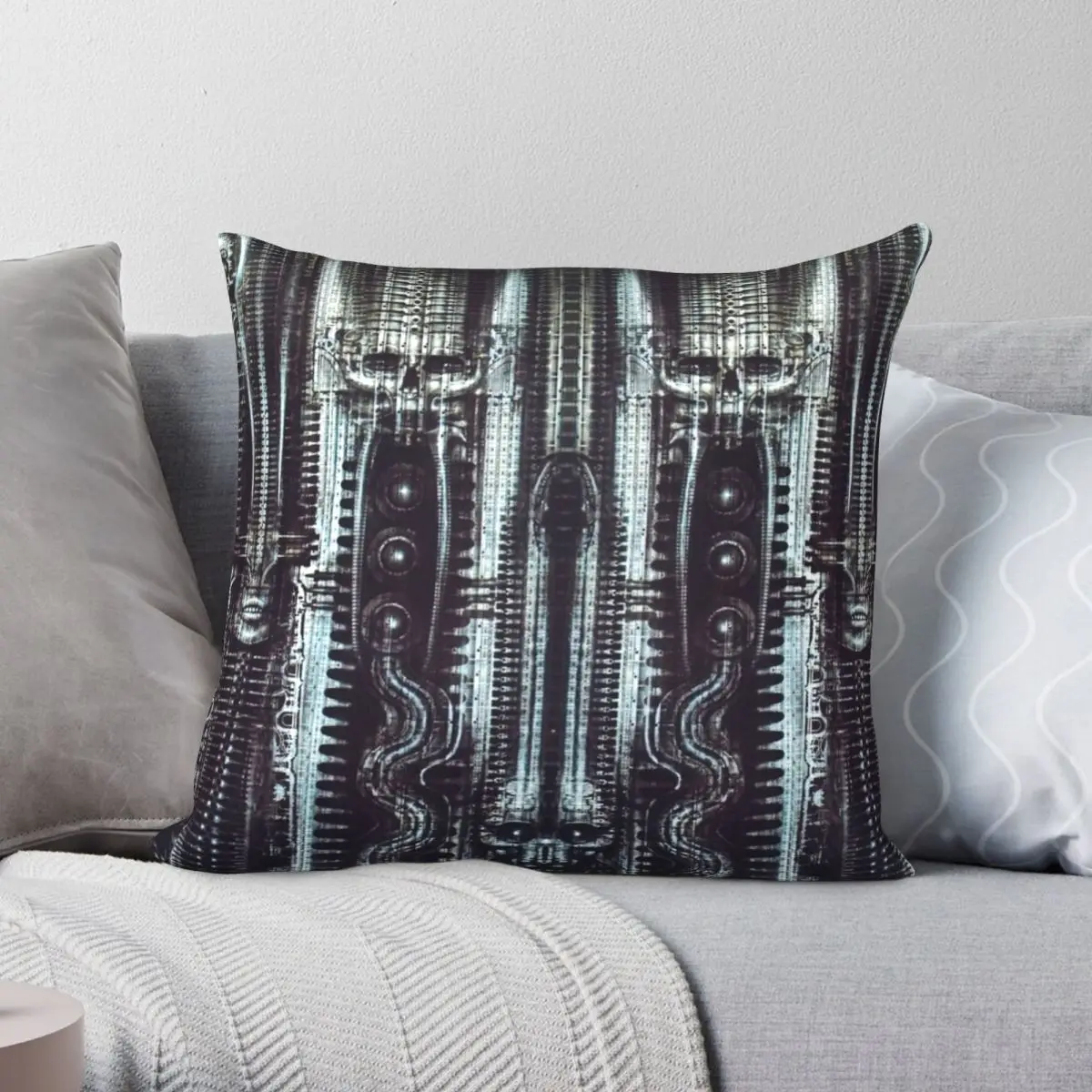 

HR Giger Pattern Pillowcase Polyester Linen Velvet Creative Zip Decor Sofa Seater Cushion Cover