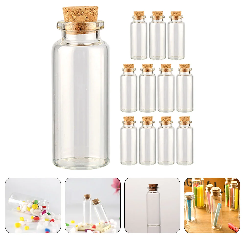 12 Pcs Wishing Bottle Spell Jar Mini Glass Bottles with Cork Jars for Witches Small