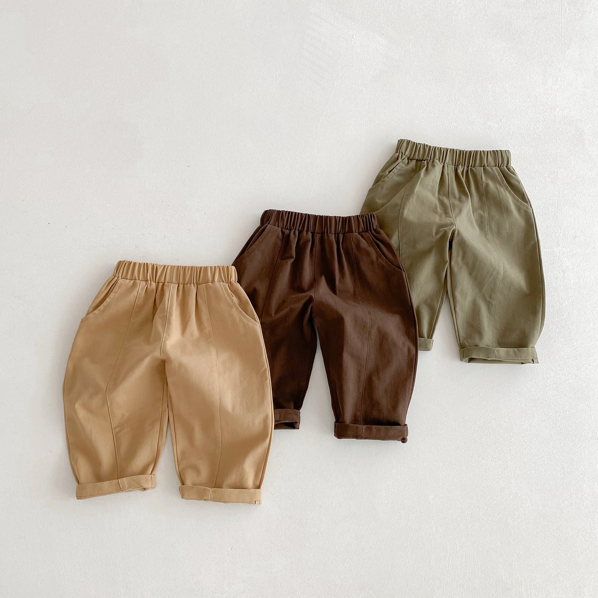 

Baby Boys Versatile Casual Pants Kids Toddler Clothes 2025 Autumn New Children Loose Trousers Cotton Girls Solid Harem Pants