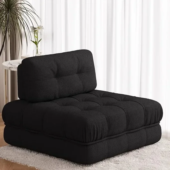 Black module tofu block armless sofa lazy single cloud bedroom living room backrest large cushion