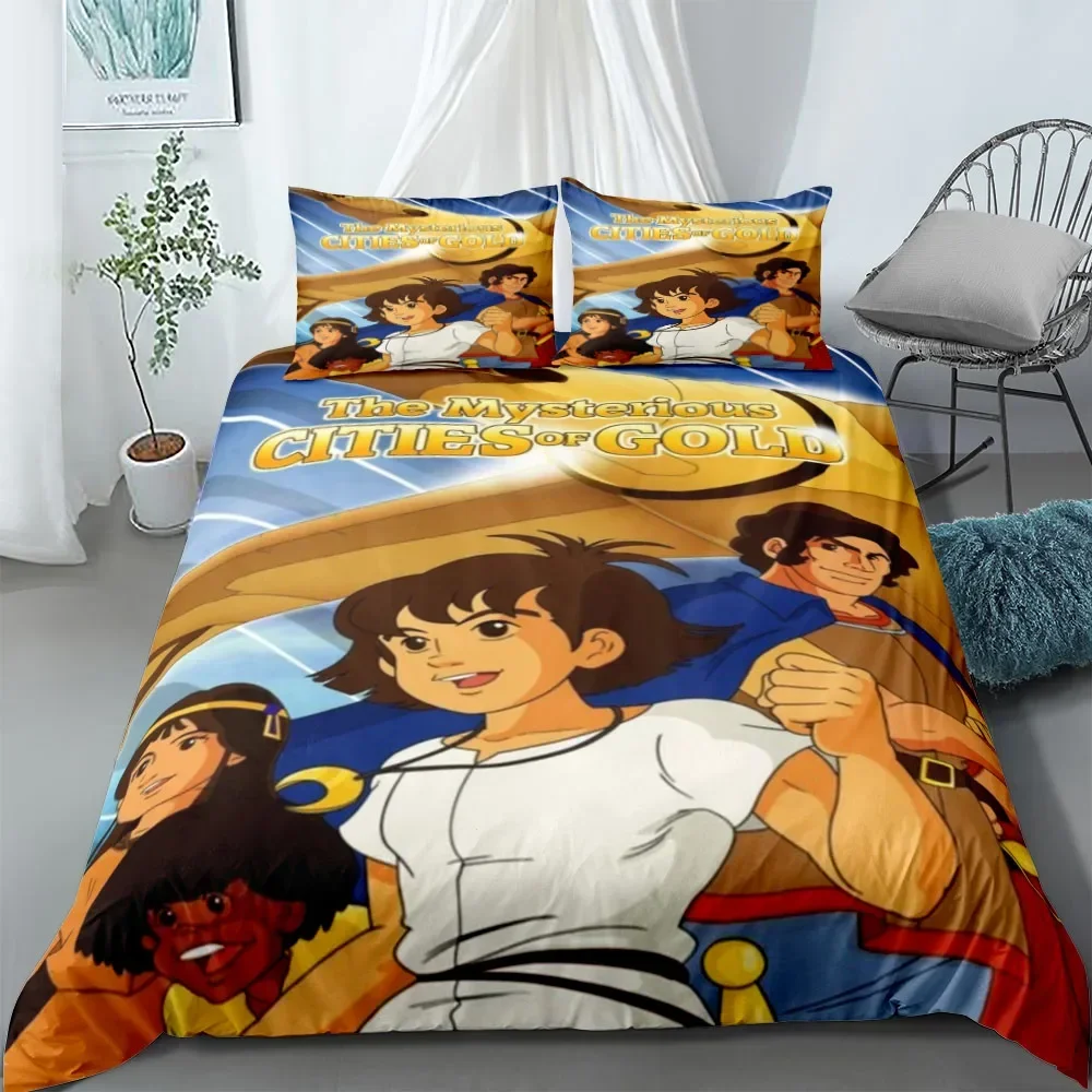 

The Mysterious Cities of Gold Bedding Set without sheet King Queen Double Full Twin Single Size Bed Linen Set