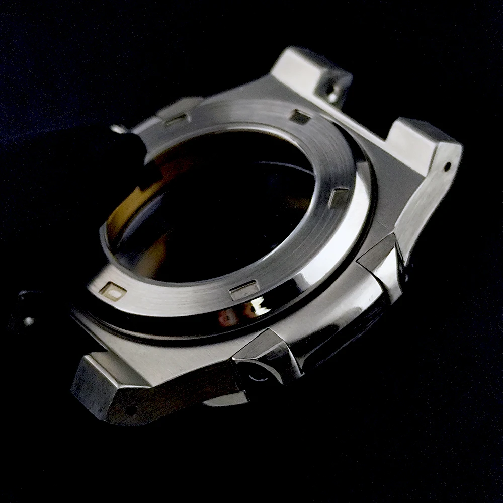 Boîtier de montre NH35 en acier inoxydable pour hommes, logo personnalisé, cadran en verre saphir, adapté au mouvement NH35, accessoires de montre