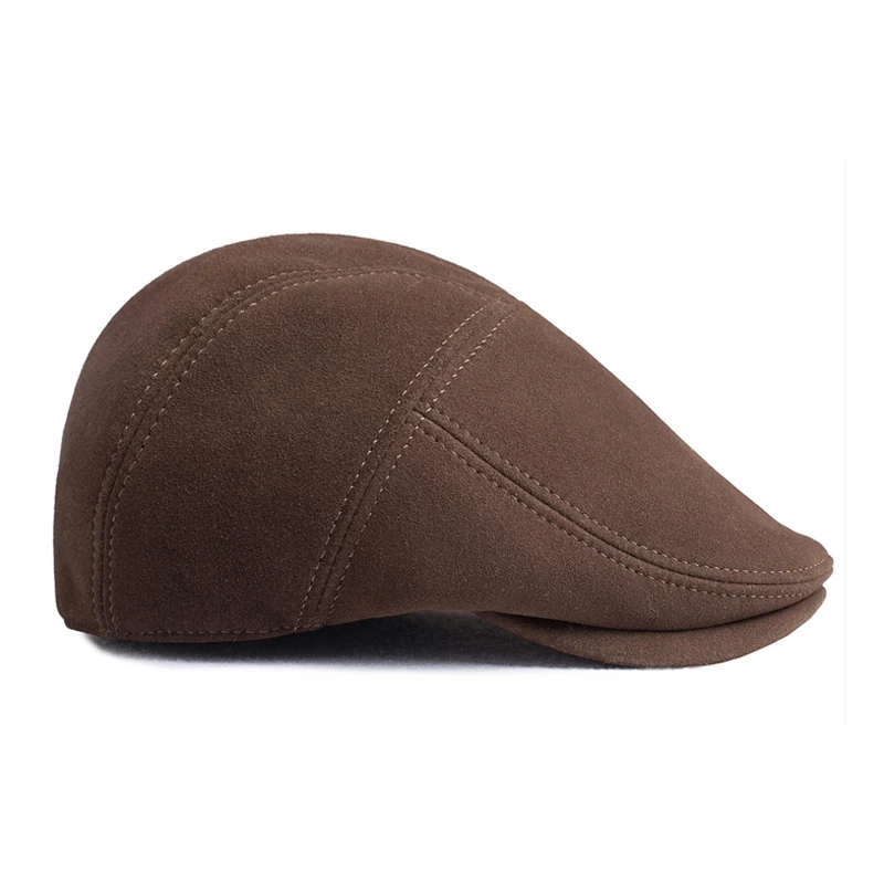 Autumn Winter High Grade Real Goat Leather Beret Cap For Women Grace Retro Fashion Suit Banquet Party All Match Painter Hats