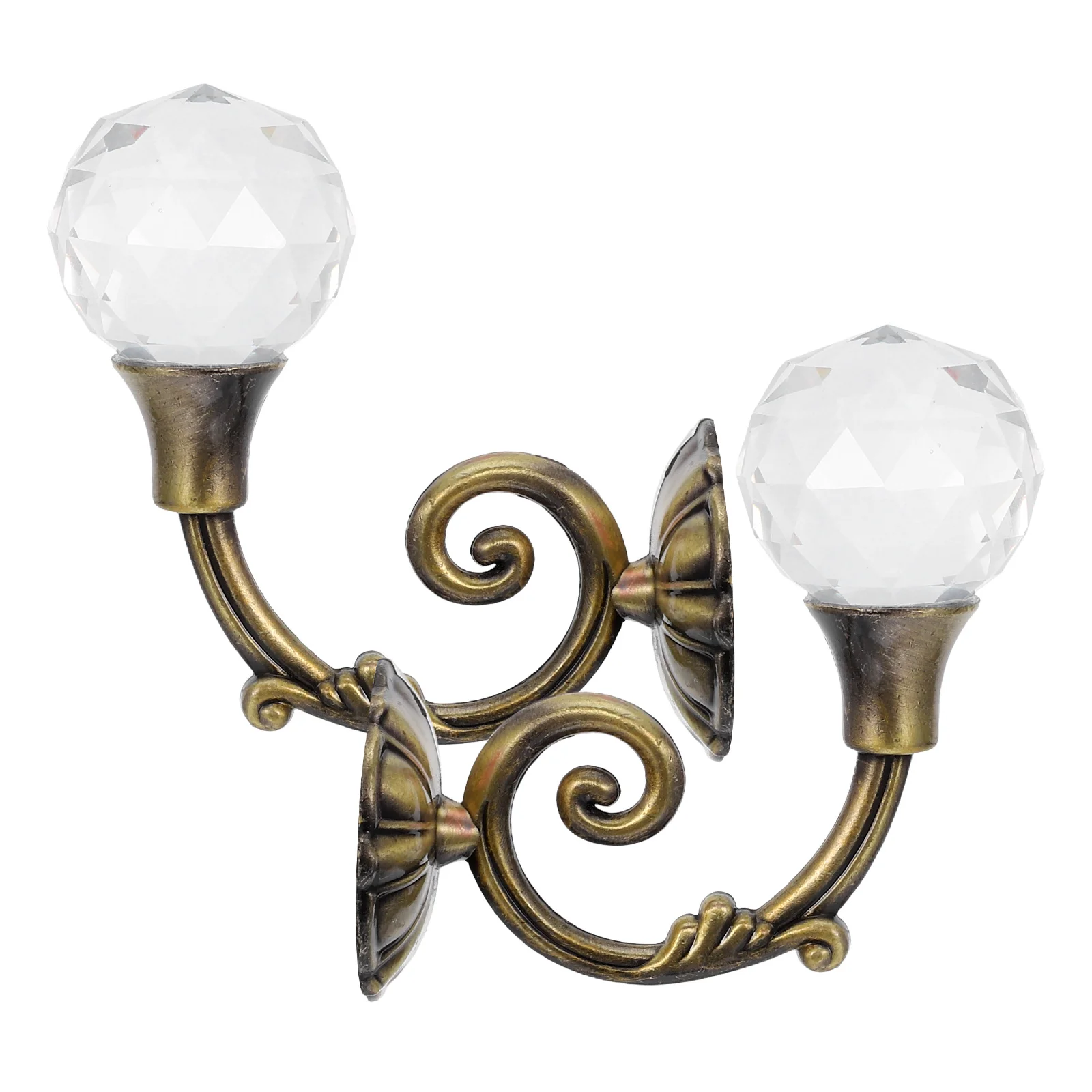 

2Pcs Crystal Ball Curtain Holdback Hooks Bronze Color Heavy Load Capacity Decorative Household Decoration