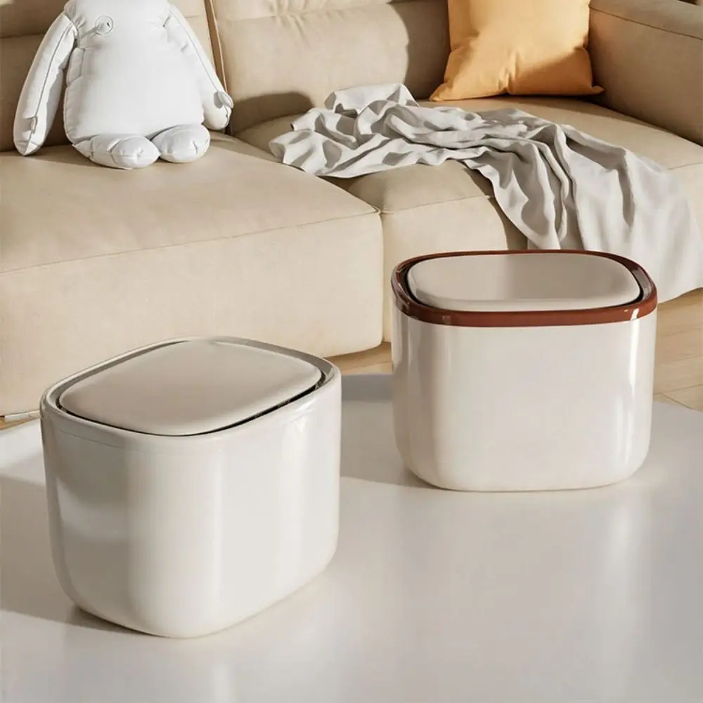 

Мини-бытовая настольная мусорная корзина, герметичная мусорная корзина с защитой от запаха, увеличенный диаметр, банка для чайного шлака для гостиной