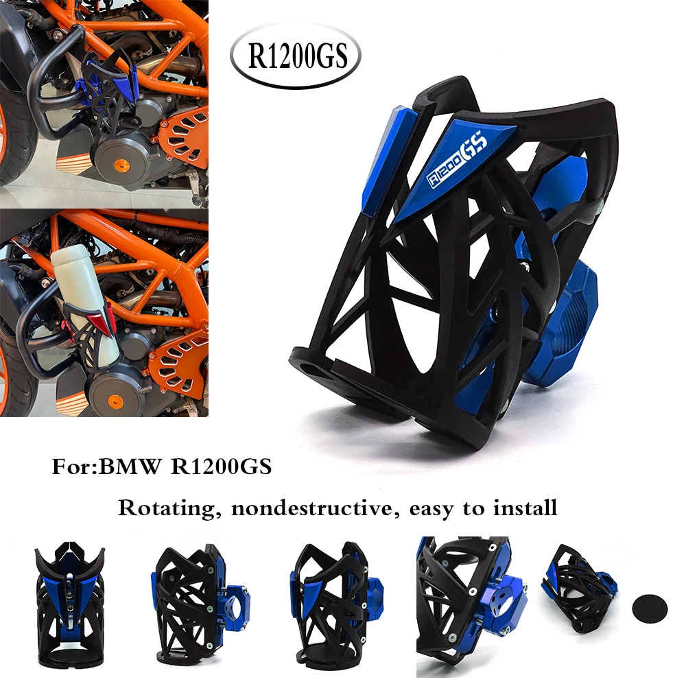 

CNC Water Bottle Cage For BMW R1200GS R1200 GS R 1200 GS Motorcycle Drink Thermos Cup Holder Sdand LOGO R1200GS BMW