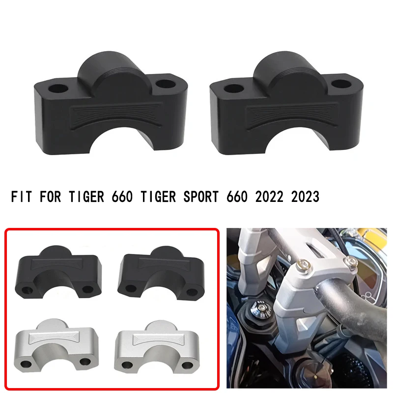 

Motorcycle CNC Handlebar Riser Heightening Clamp Fit For Tiger 660 Tiger Sport 660 2022 2023 Handlebar Heightening Device