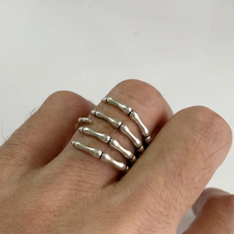 1 قطعة خواتم الجمجمة الداكنة الموضة للنساء الرجال المتخصصة تصميم ريترو خاتم النخيل هدية