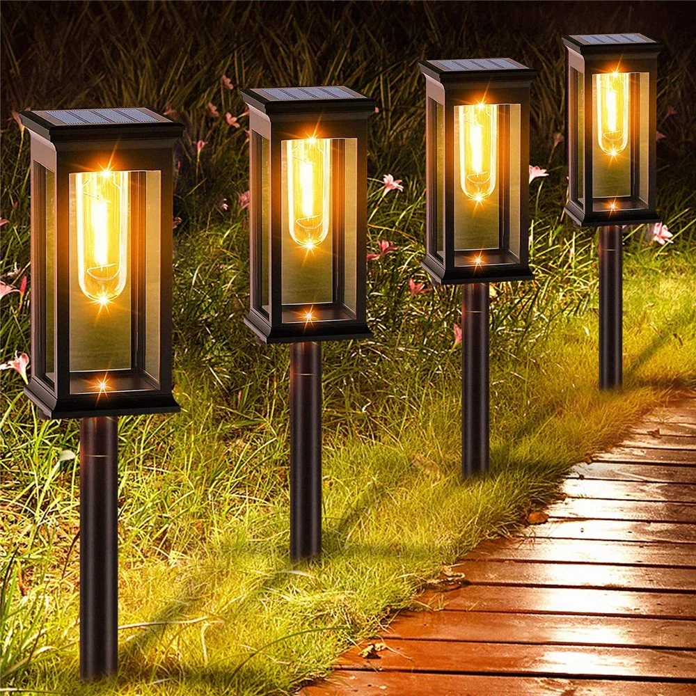 Lampe Solaire d'Extérieur Imperméable Conforme à la Norme IP65, Luminaire Décoratif de Paysage, Idéal pour un Jardin, un Sentier, une Pelouse, une Cour ou une Passerelle, 2 Pièces