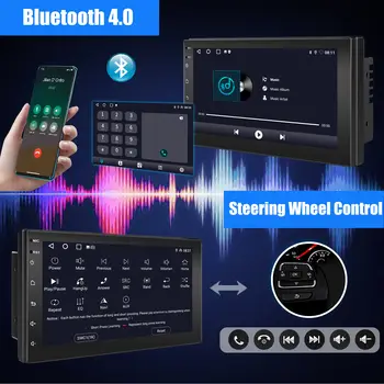 ESSGOO 安卓 13 系統 4+64GB 車載音響主機,支援 CarPlay、10 吋雙 DIN 螢幕、GPS 導航、多媒體視訊播放器、藍牙、WiFi、FM 收音機、USB 介面和鏡像鏈接 6 最佳銷售 安卓4GB內存雙DIN車用主機 - №1
