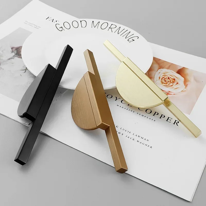 Perillas de cajón de puerta de gabinete de mostrador redondo de bronce dorado Simple moderno manijas de muebles manijas de puertas de armario de cocina Hardware