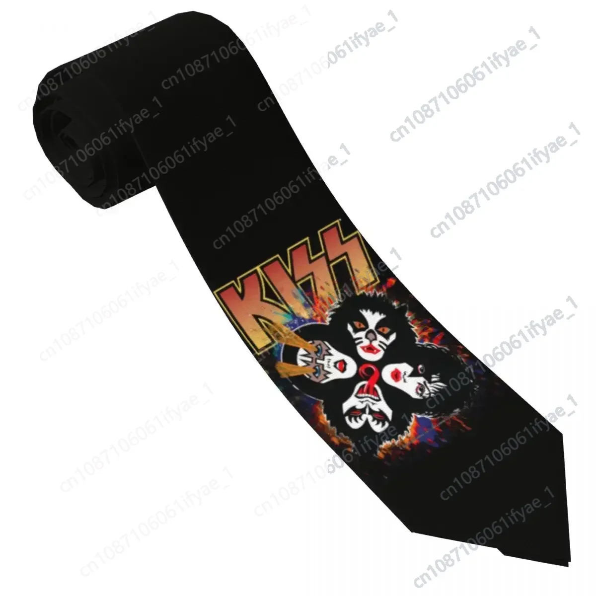 

KISS Band Tie Rock And Roll Logo Classic Casual Neck Ties For Male Business Great Quality Collar Tie Pattern Necktie Accessories