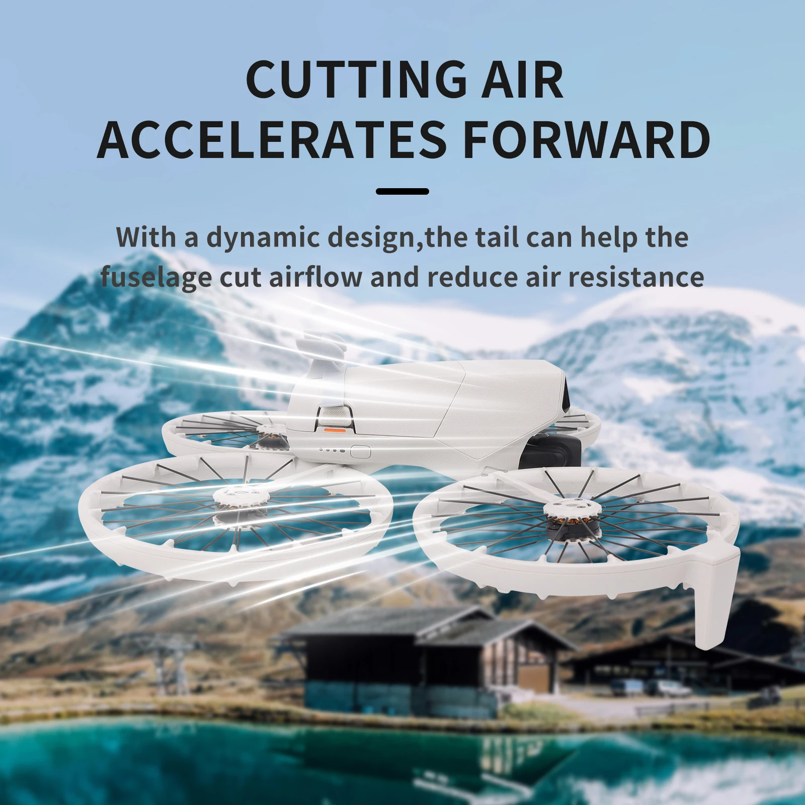 Tail Wing for DJI flip Anti-scratch Anti-fall Reduce Resistance Airflow Lightweight Design Dynamic Drone Tail Buckle Install