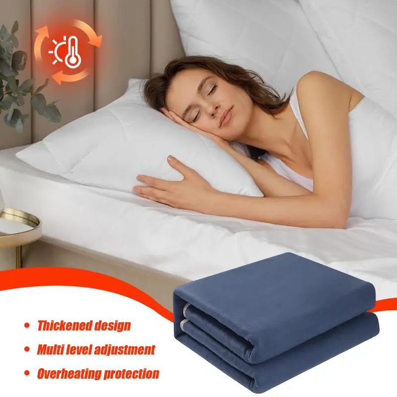 Electric Pad for Bed Soft Thermostat Electric Pad Heated Blanket Multi-Temperature Thickened Bed Blankets Overheating Protection