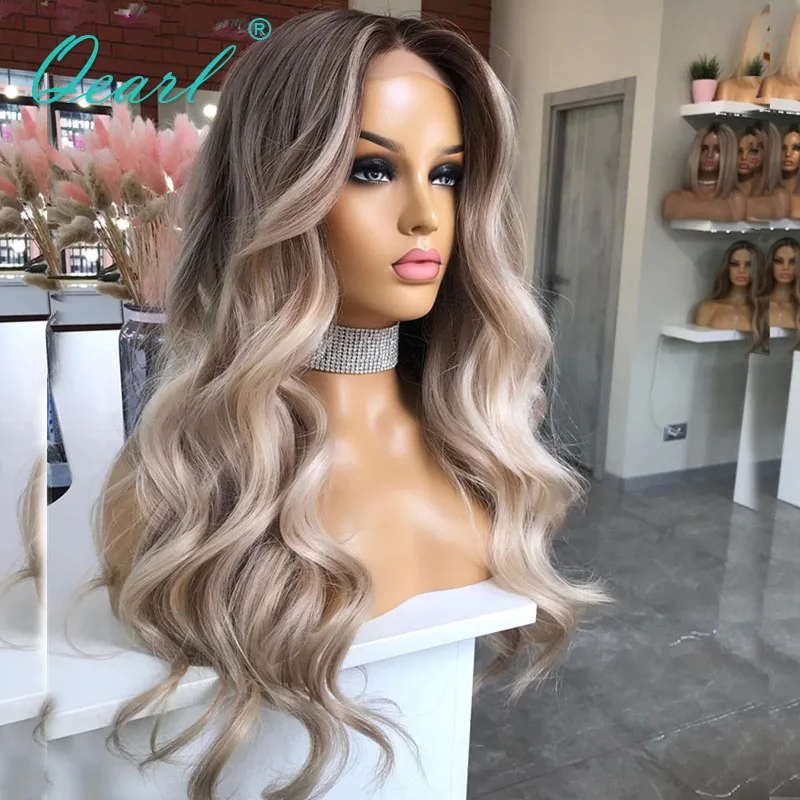 

Natural Human Hair Full Lace Wigs Brown Ash Blonde Loose Wavy Lace Frontal Wig 13x4/13x6 HD Transparent Glueless Women Wig QEarl