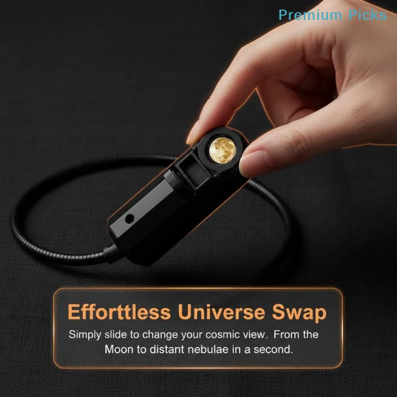 portableUSB Moon Earth Starry Projection Lamp 6 Interchangeable Films Night Light for Romantic Atmosphere Kids Room Decoration
