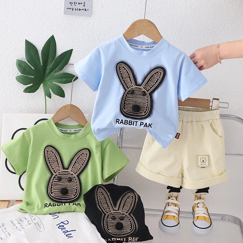 

Boys Clothing Sets Summer 2024 Children Cotton T-shirts Short Pants 2pcs Tracksuits For Baby Shorts Suit Kids Outfits Toddler 5Y