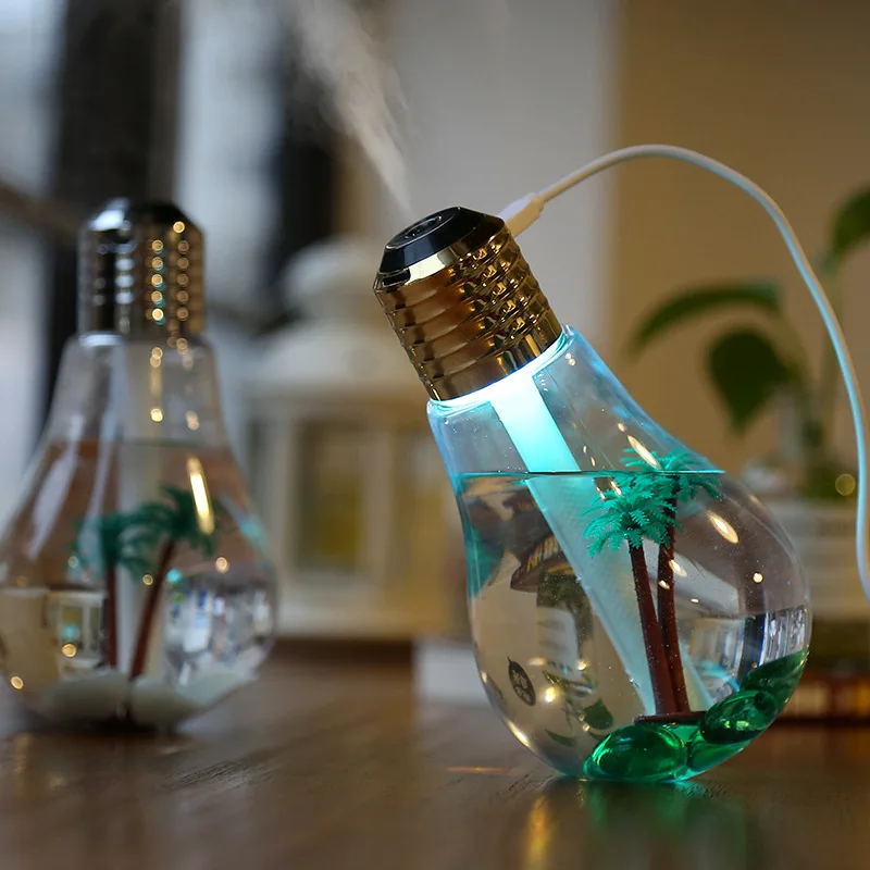 New Light Bulb Humidifier, Small Ultra-large Mist Spray Desktop Air Humidifier for Bedroom