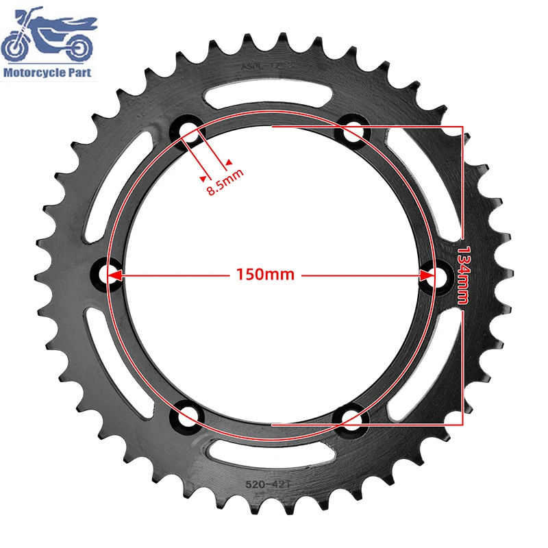 520-50T 520 50 Tooth 50T Drive Rear Sprocket Gear for Kawasaki KX250F 2011-2017 KX125 KX250 KX450 KLX250 300 450R KXD175 KDX250