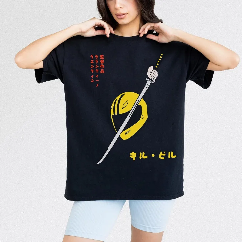 Bill Movie Art Pattern T-shirt Retro Samurai Sword Japanese Movie Women's T-shirt Y2K Retro Street Unisex Casual Fashion T-shirt