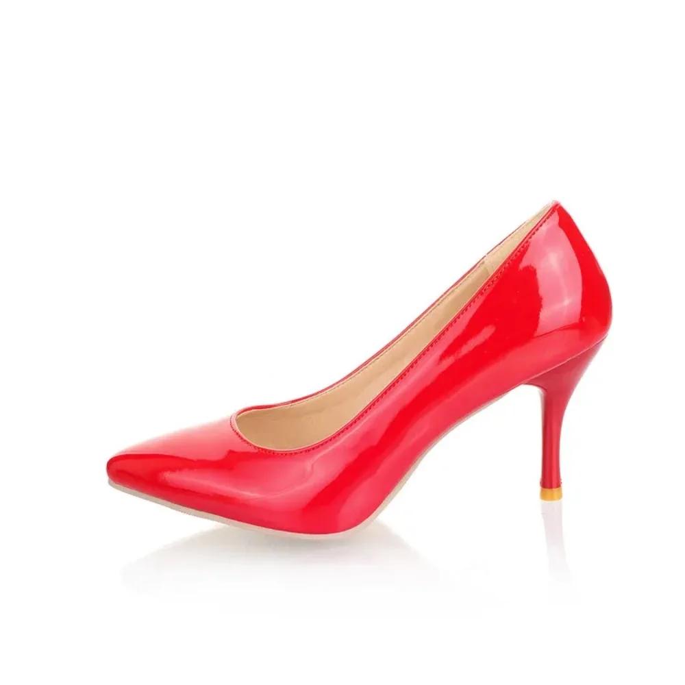 Plus Big Size 34-47 scarpe donna 2017 nuovo arrivo matrimonio signore tacco alto moda dolce vestito scarpe a punta donna pompe A-3