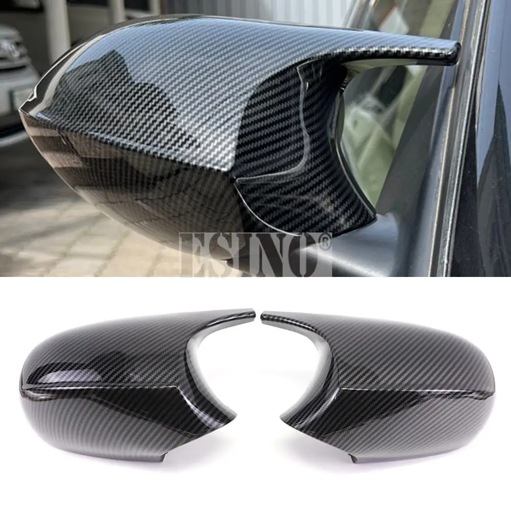 

2 x ABS Carbon Fiber Look Oxhorn Style Rearview Side Mirror Replacement Covers Cases For BMW E87 E88 E81 E82 E90 E91 E92 E93 LCI