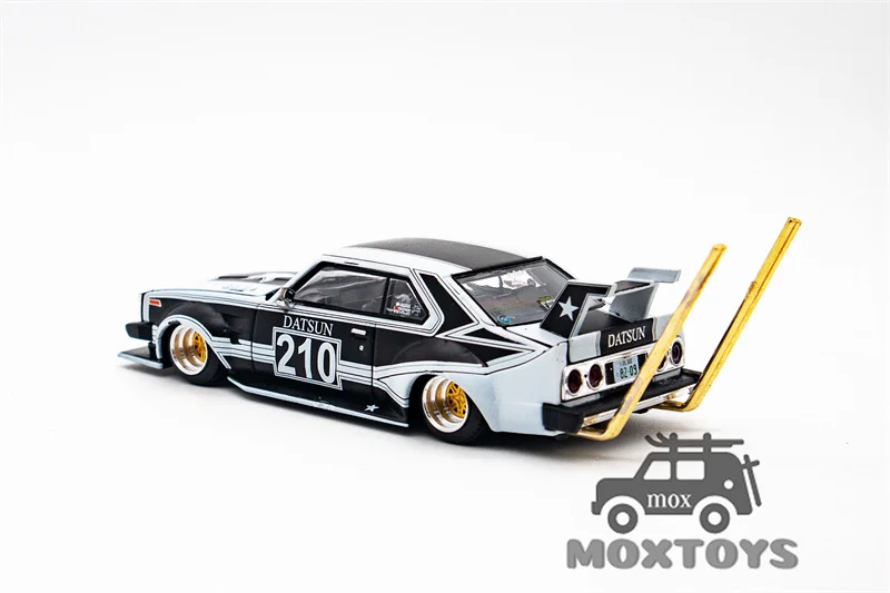 Pop Race 1:64  Skyline Mk5 C210 Kaido Racer Bosozoku Black Grey Diecast Model Car