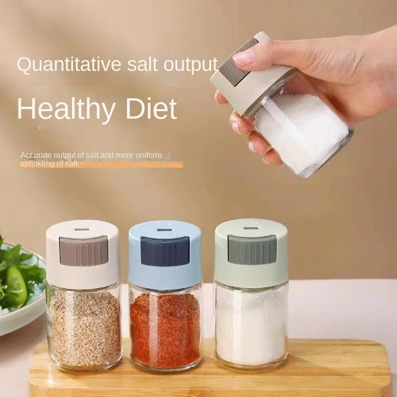 Kitchen press type quantitative salt shaker control salt shaker jar jar seasoning box kitchen seasoning bottle