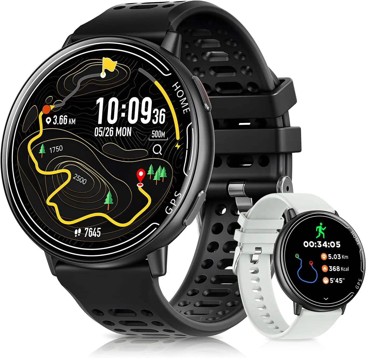 

Men's GPS Smartwatch with 1.39" AMOLED Screen, Bluetooth Call, 100+ Sports Modes, Heart Rate Monitor