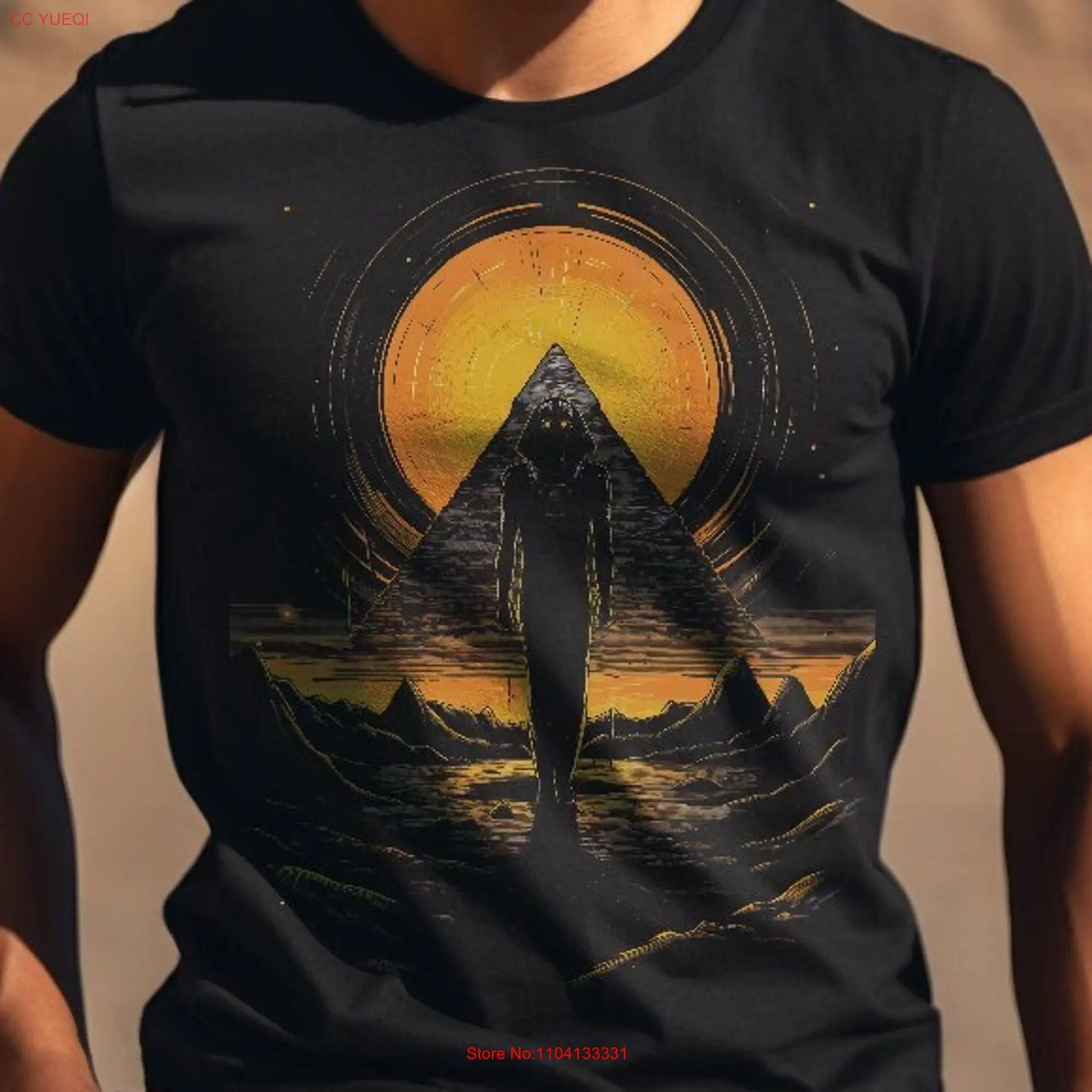 Sun King Statue T shirt Ancient Egypt Egyptian EDM Rave ConcerT Festival long or short sleeves