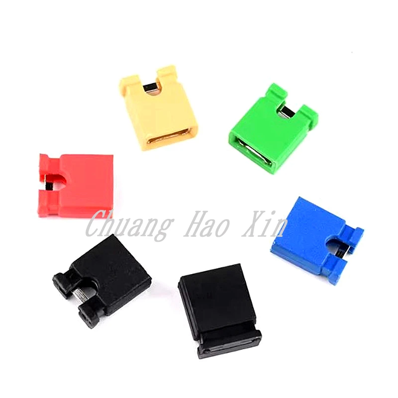 100Pcs Pitch 2.4mm Pin Header jumper shorted cap & Headers & Wire Housings Black yellow white green red blue For Arduino