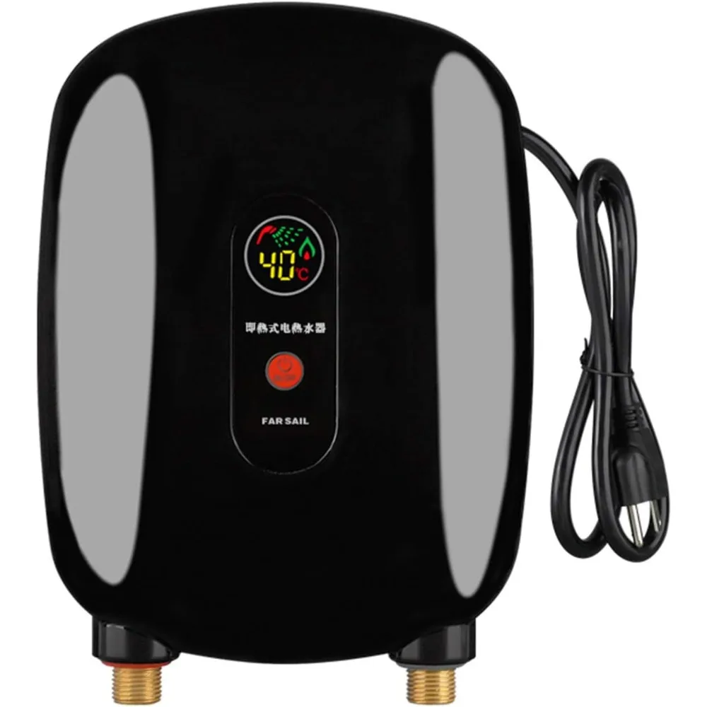 

Mini Electric Tankless Water Heater, 110V 3000W Instant Warm Water Heater with LCD Display, 68-126°F Under Sink Water Heater