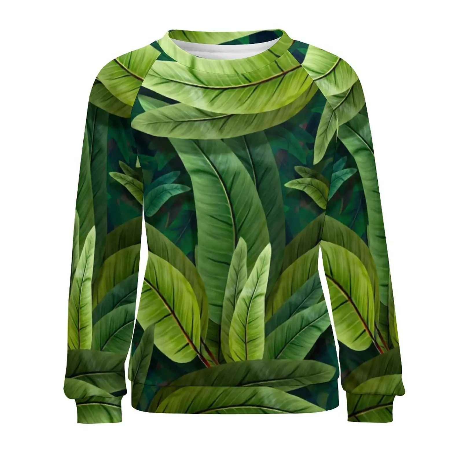 Hoodies tropicais retrô com folhas verdes estampado, capuz casual, manga comprida, estilo de rua, moletons grandes, presente de aniversário, primavera