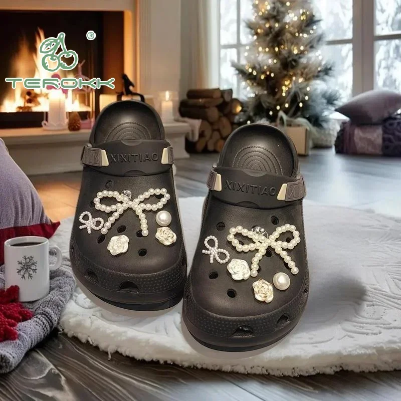 ชุดตกแต่งรองเท้ารูปโบว์มุก 1 ชุด แฟชั่นคลิปติดรองเท้าผ้าใบ ดอกไม้มุก ตกแต่งรองเท้าแบบขั้นสูง DIY หัวเข็มขัดถอดได้ อุปกรณ์เสริมรองเท้า