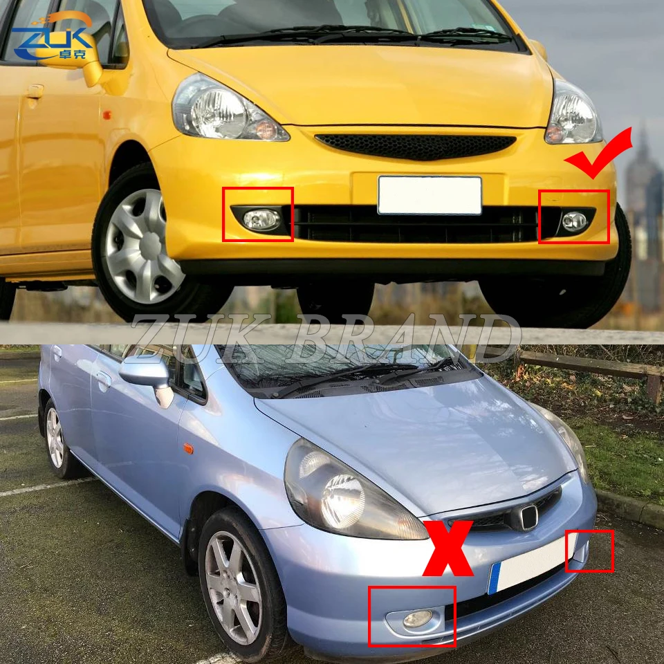 ZUK Left / Right Fog Lamp Fog Light Front Bumper Lamp For HONDA FIT JAZZ GD1 GD3 2005 2006 2007 2008 Hatchback Foglight Foglamp