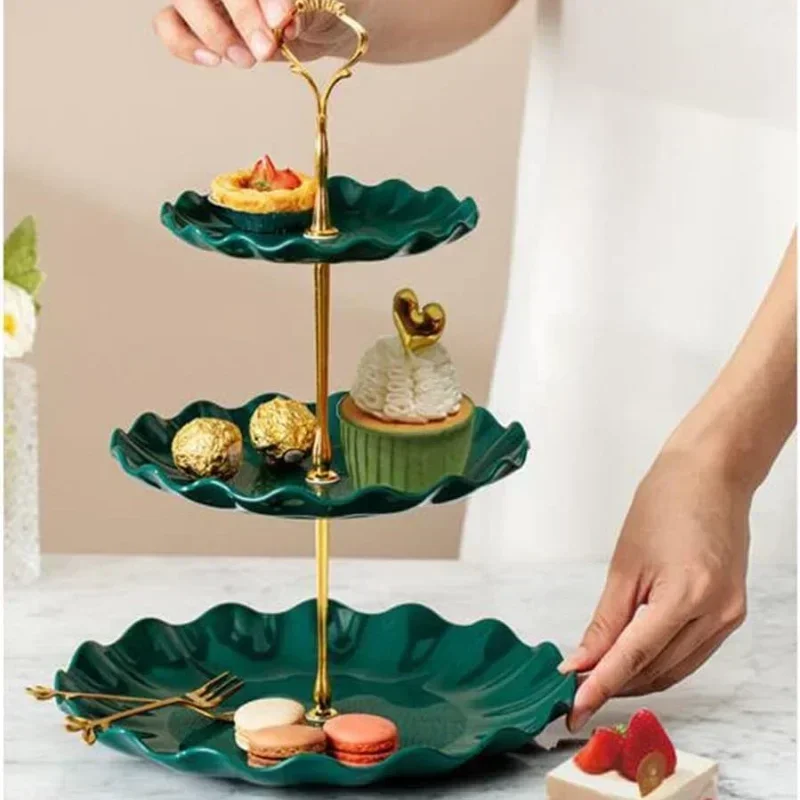 

Plastic Dessert Display Table 3 Tier Durable European Style Cake Stand Fruit and Dessert Display for Wedding Party Cake Holder