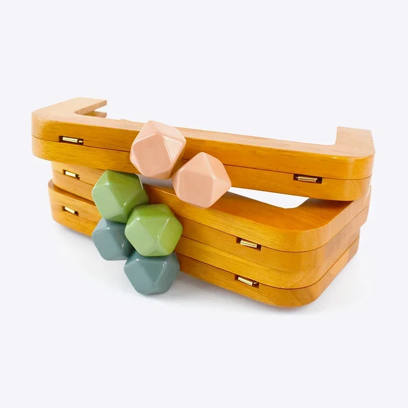 1pc Deepeel 20*8cm Resin Head Wooden Bag Closure Handle Purse Sewing Brackets Kiss Clasp DIY Handbag Sew Kit Handles Accessory