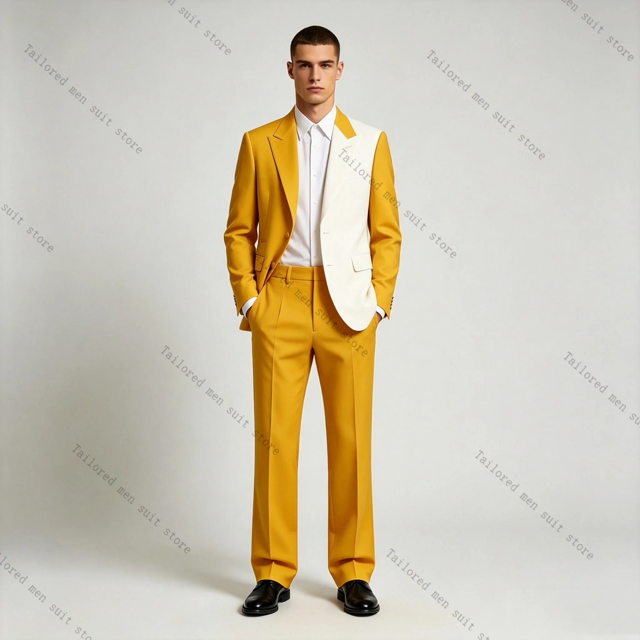 White Yellow Men Suits Pants S - Formal Wear For Men Yellow review and price