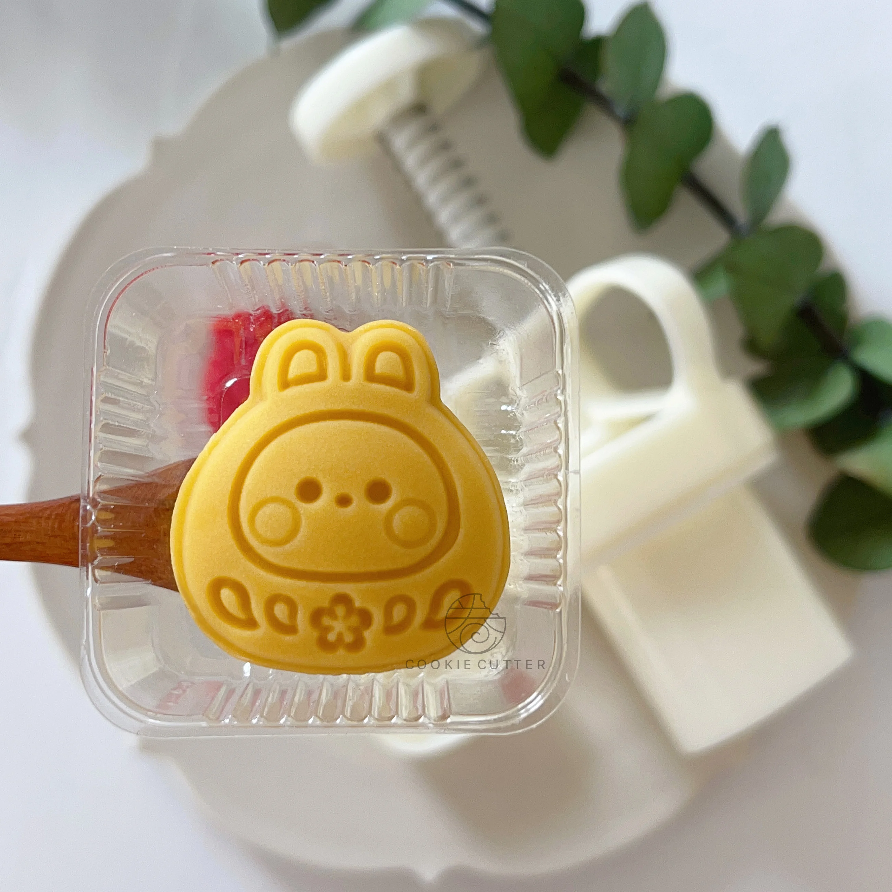 

20g Mini Peach Blossom Rabbit Shape Mooncake Mold New Year Pastry Baking Mold Cake Decoration Tools ABS Plastic Resuable Mid-aut